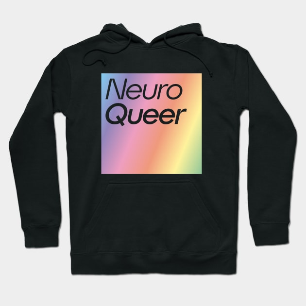 NeuroQueer Rainbow Block Logo Hoodie by DivvyBiscuits